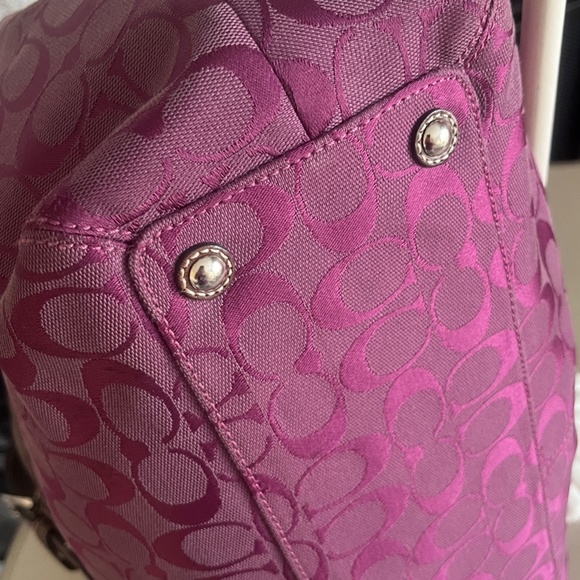 EUC Vintage Purple COACH Brown Handles - Picture 8 of 13